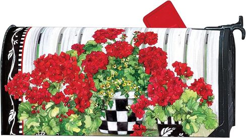 Studio M Geranium Flowers Decorative MailWrap, The Original Magnetic Mailbox Cover, Made in USA, Superior Weather Durability, Standard Size fits 6.5W x 19L Inch Mailbox in Saudi Arabia