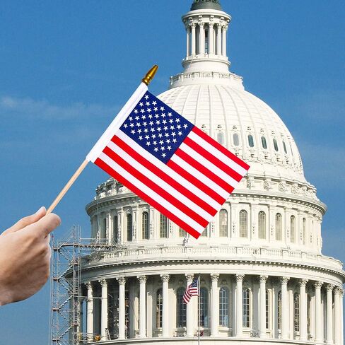 12 Pcs Small American Flags on Stick,4th of July Outdoor Decor Small US Flags Mini American 4''x6'' Flag, Fourth of July American Flags for Outside,Mini Flags for Outside Patriotic Holiday Yard Patio in Saudi Arabia