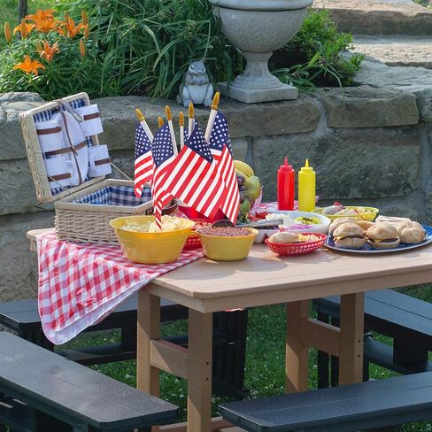 12 Pcs Small American Flags on Stick,4th of July Outdoor Decor Small US Flags Mini American 4''x6'' Flag, Fourth of July American Flags for Outside,Mini Flags for Outside Patriotic Holiday Yard Patio in Saudi Arabia