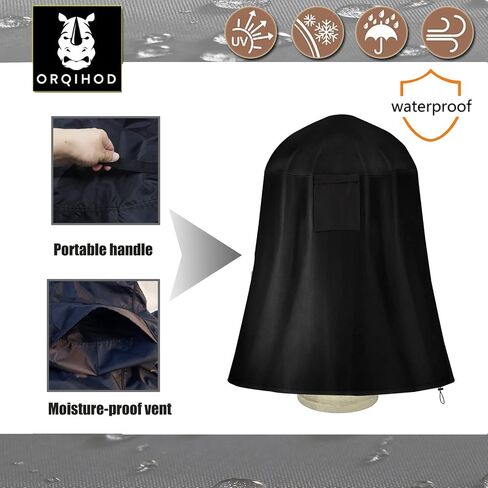 Orqihod 36"x42" Outdoor Fountain Cover with Locking Drawstring, Waterproof 420D Dustproof Protective Covers for Winter Garden Fountain Statue, Black, All Weather Protection in Saudi Arabia