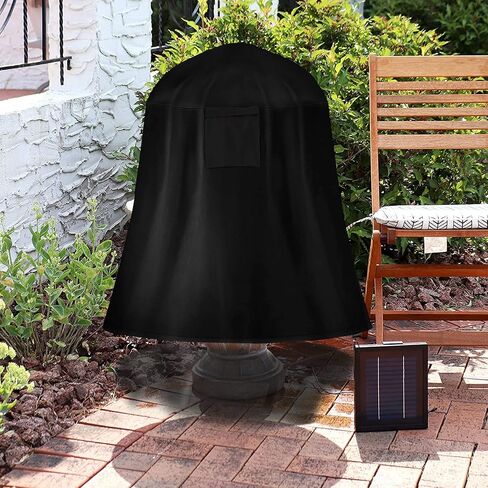 Orqihod 36"x42" Outdoor Fountain Cover with Locking Drawstring, Waterproof 420D Dustproof Protective Covers for Winter Garden Fountain Statue, Black, All Weather Protection in Saudi Arabia