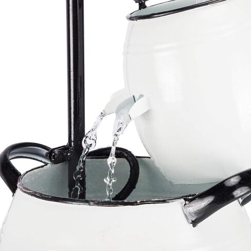 Alpine Corporation YHL428 Alpine 19" Tall White Barrels & Faucet Tabletop Decoration Fountain in Saudi Arabia