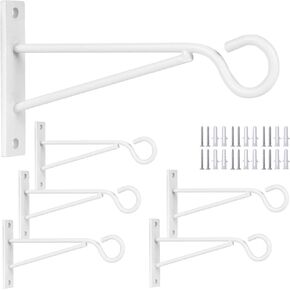 6" Hanging Plant Hooks, 6 Pack Hanging Basket Bracket Wall Hooks, Plant Hangers Outdoor for Fence, Lantern,Wind Chime