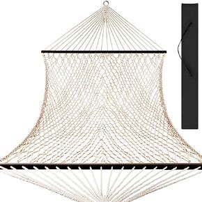 Best Choice Products 2-Person Double Hammock, Outdoor Woven Cotton Rope Hammocks for Backyard, Patio w/Spreader Bars, Carrying Case, 450lb Weight Capacity in Kuwait
