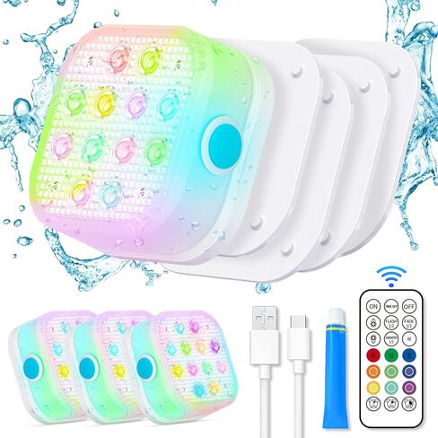 Pool Lights for Aboveground/Inground Pools,Portable Smart Magnetic Underwater LED Light Rechargeable with BT APP Control Waterproof IP68 Color Changing Sound/Music Sync Pool Accessories Party Decor in Saudi Arabia