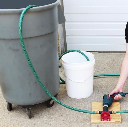 Milescraft 1314 DrillPump750 - Self Priming Water Pump Attachment for Drills & Camco 4ft TastePURE Drinking Water Hose - Lead and BPA Free, Reinforced for Maximum Kink Resistance, White in Saudi Arabia