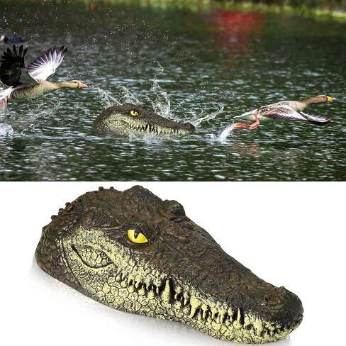 Floating Alligator Head Pool Accessories Float Alligator Fake Crocodile Head Decoy Crocodile Floating Head for Goose, Predator, Heron, Duck Control, Pool, Garden and Patio Accessories, 12.6 Inches in Saudi Arabia