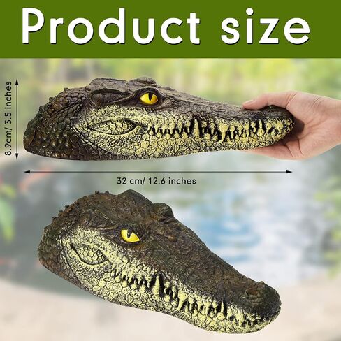 Floating Alligator Head Pool Accessories Float Alligator Fake Crocodile Head Decoy Crocodile Floating Head for Goose, Predator, Heron, Duck Control, Pool, Garden and Patio Accessories, 12.6 Inches in Saudi Arabia