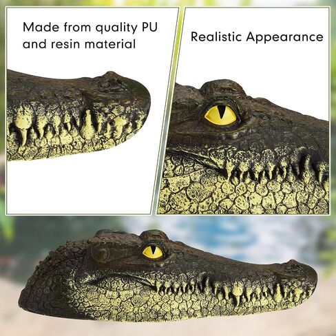 Floating Alligator Head Pool Accessories Float Alligator Fake Crocodile Head Decoy Crocodile Floating Head for Goose, Predator, Heron, Duck Control, Pool, Garden and Patio Accessories, 12.6 Inches in Saudi Arabia