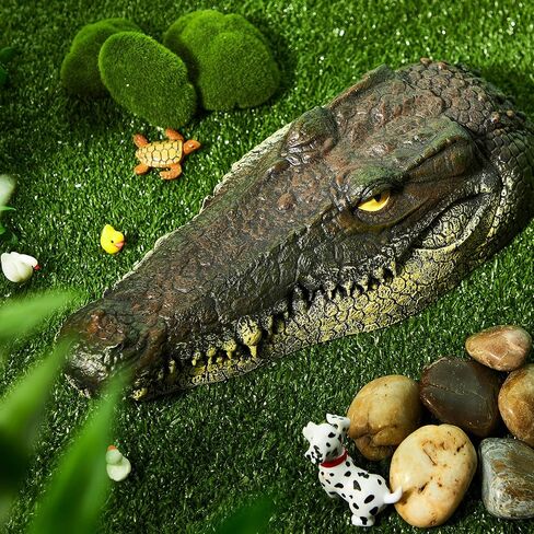 Floating Alligator Head Pool Accessories Float Alligator Fake Crocodile Head Decoy Crocodile Floating Head for Goose, Predator, Heron, Duck Control, Pool, Garden and Patio Accessories, 12.6 Inches in Saudi Arabia