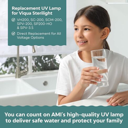 Applied Membranes Inc. UV-Light Water Filter Replacement Bulb, Compatible with S212RL Viqua Sterilight VT1, SQ-PA, SC1 Ultraviolet Systems, 9" in Kuwait