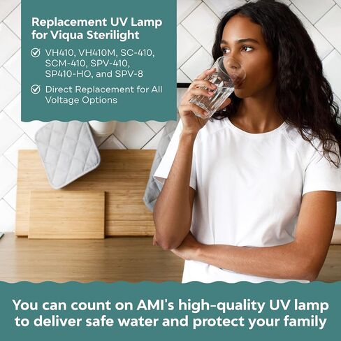 Applied Membranes Inc. UV-Light Water Filter Replacement Bulb, Compatible with S212RL Viqua Sterilight VT1, SQ-PA, SC1 Ultraviolet Systems, 9" in Kuwait