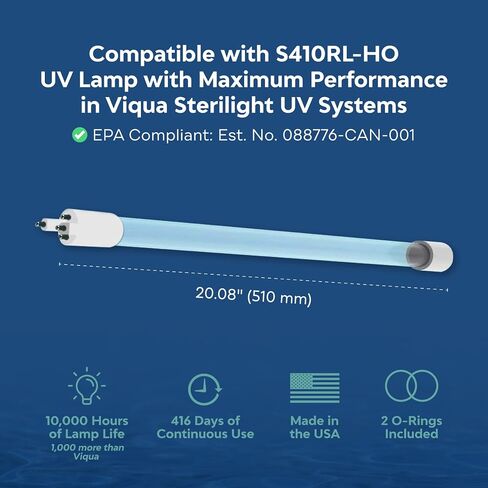 Applied Membranes Inc. UV-Light Water Filter Replacement Bulb, Compatible with S212RL Viqua Sterilight VT1, SQ-PA, SC1 Ultraviolet Systems, 9" in Kuwait