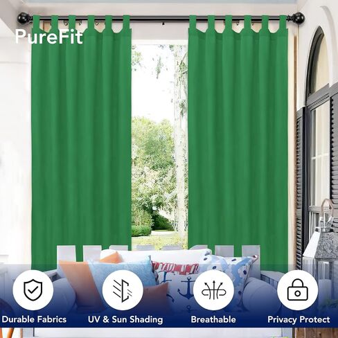 ستائر PureFit الخارجية للفناء العلوي اللاصق القابل للفصل، مقاومة للماء/العوامل الجوية، ستائر خارجية مقاومة للأشعة فوق البنفسجية والبهتان لشرفة المراقبة، والشرفة، والعريشة، وستارة الخصوصية، مقاس 54 × 84 بوصة، لوحتان، بيج in Kuwait