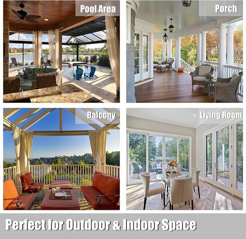 BONZER Waterproof Indoor/Outdoor Curtains for Patio - Thermal Insulated, Light Blocking Grommet Blackout Curtain for Bedroom, Porch, Living Room, Pergola, Cabana, 1 Panel, 52W x 84L inch, Chocolate in Kuwait