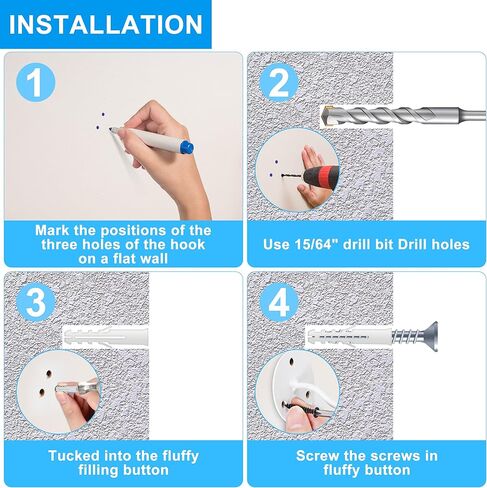خطافات سقف Yzerel لتعليق النباتات - شماعات فوانيس معدنية مثبتة على الحائط من الحديد لتعليق مغذيات الطيور، والفوانيس، وأجراس الرياح، والمزارعين، وخطاطيف الديكور الخارجية (أبيض 4 قطع) in Kuwait