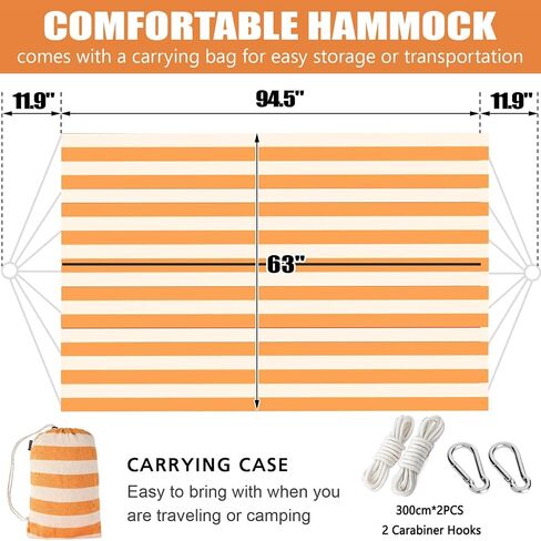 INNO STAGE Brazilian Hammock for Outside, with Tree Straps, Carry Bag | Portable lightweight design, ideal for backyard, porch, indoor and outdoor leisure use, easy storage in Saudi Arabia
