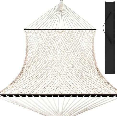 Best Choice Products 2-Person Double Hammock, Outdoor Woven Cotton Rope Hammocks for Backyard, Patio w/Spreader Bars, Carrying Case, 450lb Weight Capacity in Saudi Arabia