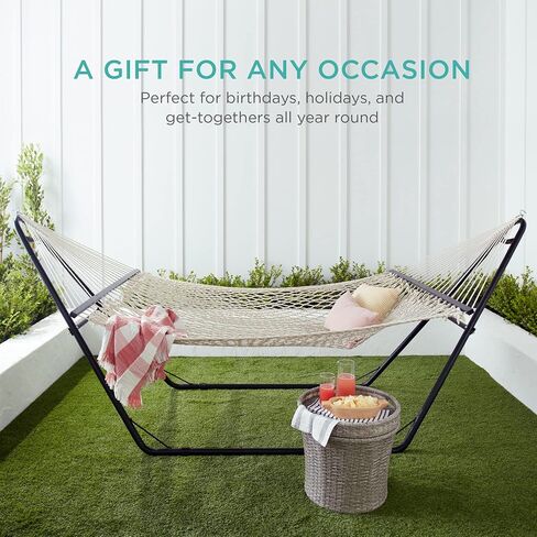 Best Choice Products 2-Person Double Hammock, Outdoor Woven Cotton Rope Hammocks for Backyard, Patio w/Spreader Bars, Carrying Case, 450lb Weight Capacity in Saudi Arabia