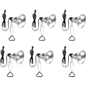 Simple Deluxe E26 Clamp Light Socket with 5.5 Inch Aluminum Reflector, Suit for Max 60 Watt Lamp (No Bulb Included) with 18/2-Gauge 6 Feet Cord, 4 Pack