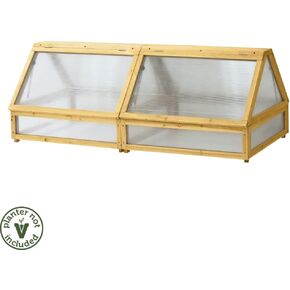 VegTrug Classic Cold Frame, Durable and Spacious Wooden Frame, Ideal Gardening Accessories, Gray Wash, 1m