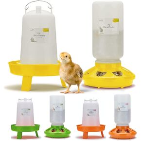 Roosty's Chick Feeder and Waterer Kit - 1L Chick Feeder and 1.5L Chick Waterer | Chicken Feeder and Hanging Chicken Waterer | Duck Feeder, Quail Feeder, Chicken Starter Kit | Baby Chicken Supplies
