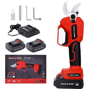مقص تقليم كهربائي احترافي لاسلكي من ديك اند ديرك مع بطاريتين ليثيوم 2 امبير قابلة لاعادة الشحن، اداة تشذيب فروع الاشجار الكهربائية بمحرك عديم المسفرات بقطر قطع 1.2 انش (30 ملم) in Kuwait