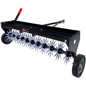 Brinly SAT2-40BH-P Tow Behind Spike Aerator with Transport Wheels, 40" & Agri-Fab 45-0295 48-Inch Lawn Dethatcher, Medium, Black in Kuwait