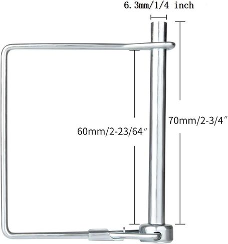 كومون مربع رمح قفل دبوس ، زنبرك الصلب الأمان رابط 1/4" x 2-3/4" لPTO، المزرعة، الحدائق، الفولاذ الربيعي in Kuwait