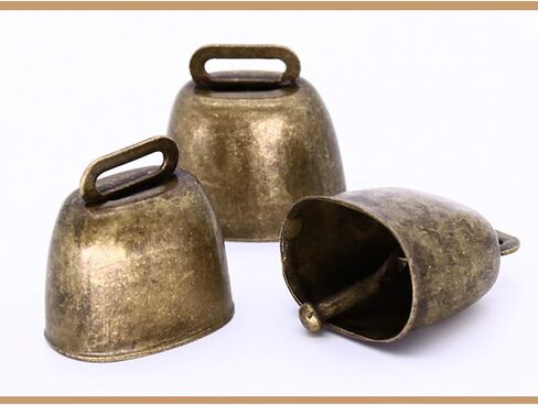 KOOBOOK 2Pcs Cow Horse Sheep Grazing Copper Bells Cattle Farm Animal Copper Loud Bronze Bell in Saudi Arabia