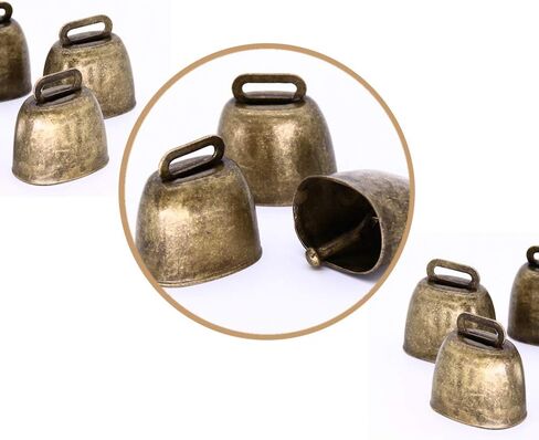 KOOBOOK 2Pcs Cow Horse Sheep Grazing Copper Bells Cattle Farm Animal Copper Loud Bronze Bell in Saudi Arabia