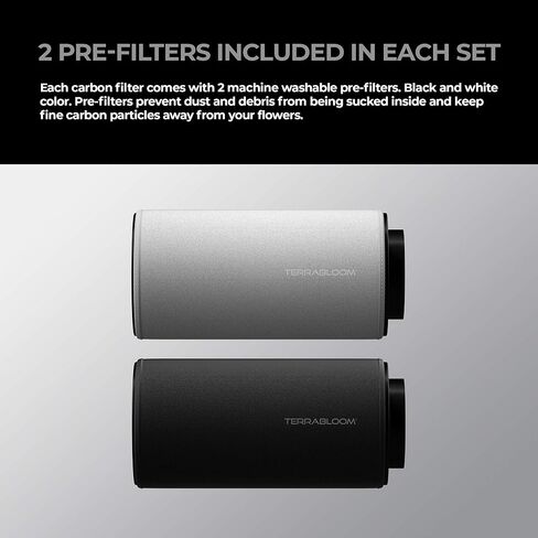 TerraBloom Carbon Filter 8" x 24", 46mm Thick Charcoal Bed, Airflow up to 750 CFM. Premium Carbon Air Filtration From Odors, VOCs, Chemical Smells for Grow Tents, Homes, Commercial Applications in Kuwait