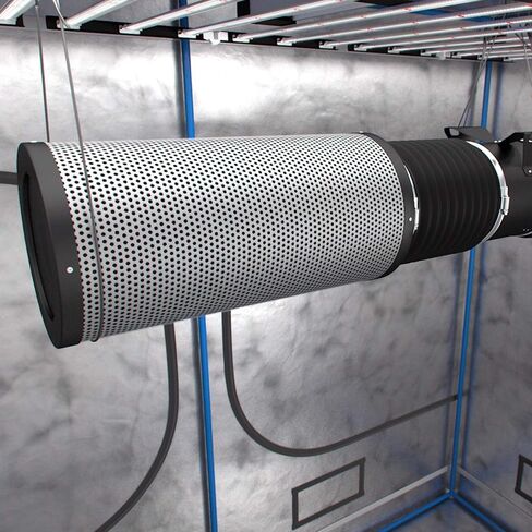 TerraBloom Carbon Filter 8" x 24", 46mm Thick Charcoal Bed, Airflow up to 750 CFM. Premium Carbon Air Filtration From Odors, VOCs, Chemical Smells for Grow Tents, Homes, Commercial Applications in Kuwait