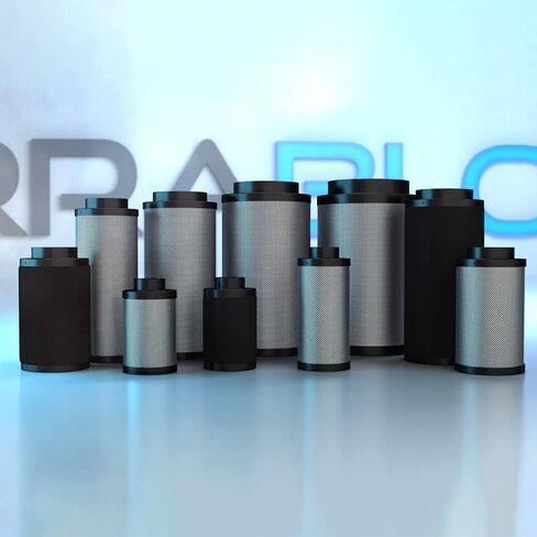 TerraBloom Carbon Filter 8" x 24", 46mm Thick Charcoal Bed, Airflow up to 750 CFM. Premium Carbon Air Filtration From Odors, VOCs, Chemical Smells for Grow Tents, Homes, Commercial Applications in Kuwait