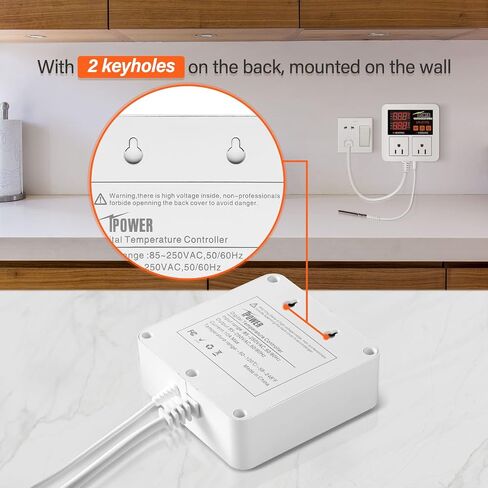 iPower الرقمية حصيرة الحرارة وحدة تحكم ترموستات لإنبات البذور، الزواحف تخمير تربية الحضانة الدفيئة، 40-108 درجة فهرنهايت، 8.3A 1000W، 1000W-برتقالي، برتقالي in Kuwait