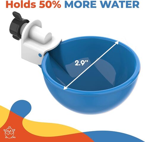 Lil Clucker - Pack of 5 - Blue Large Automatic Chicken Water Cups - Chicken Waterer Cups Suitable for Ducks, Geese, Turkeys, and Bunny Rabbit - Chicken Water Feeder Kit - Poultry Waterer in Saudi Arabia