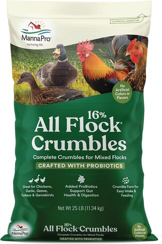 Manna Pro All Flock Crumbles with Probiotics, Chicken & Duck Food, 25 lb in Saudi Arabia