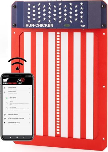 RUN-CHICKEN Door (USA Special) Automatic Chicken Coop Door Opener with Timer, Programmable Light Sensor, Battery Powered, Delay Options, Aluminum Door, Automatic Chicken Door Opener Model T50 in Kuwait