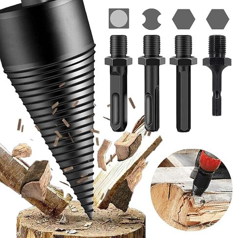 مقسم خشب الحطب 45 مم + 32 مم، 6 قطع مقسم خشب الحطب مثقاب قابل للفصل مثقاب كهربائي عالي التحمل برغي مخروطي سائق سداسي + مربع + دائري in Kuwait