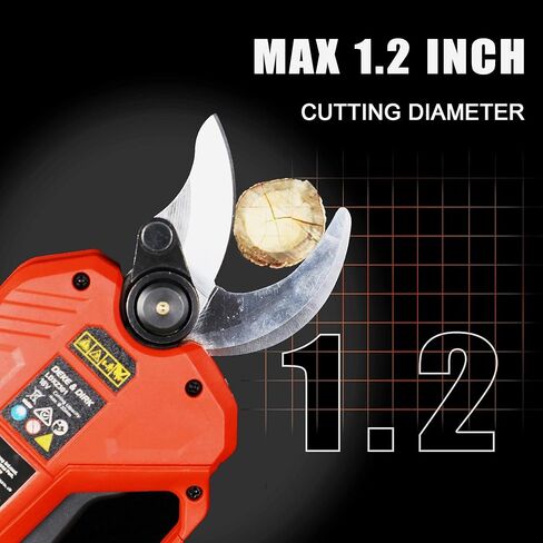 مقص تقليم كهربائي احترافي لاسلكي من ديك اند ديرك مع بطاريتين ليثيوم 2 امبير قابلة لاعادة الشحن، اداة تشذيب فروع الاشجار الكهربائية بمحرك عديم المسفرات بقطر قطع 1.2 انش (30 ملم) in Kuwait