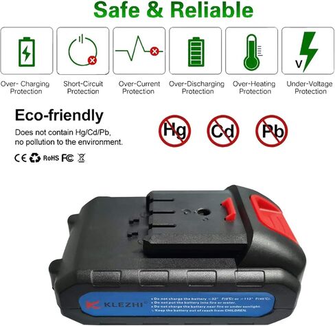 مقصات التقليم الكهربائية K KLEZHI استبدال البطارية، بطارية ليثيوم 21 فولت 2 أمبير، متوافقة مع موديلات JYH-616، JYH-212 (بطارية قطعة واحدة) in Kuwait