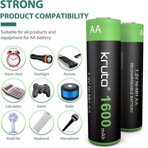 Solar Lights Batteries AA 1600mah High Capacity 1.2V Ni-MH Rechargeable AA Solar Battery for Outdoor Solar Lights, Battery String Lights, TV Remotes, Wireless Mouses, Radio, Flashlight in Saudi Arabia
