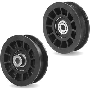 (2-Pack) Exact Replacement 3 1/2" Flat Idler Pulley (Black) - OEM Part Number 194327 & 532-194327 - Compatible with Ariens Craftsman Husqvarna and Poulan in Kuwait