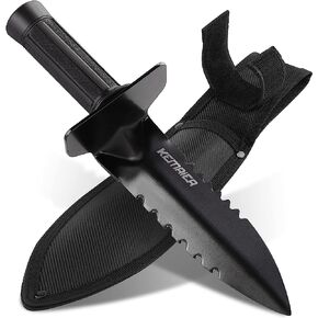 Metal Detector Shovel, Kemaier Heavy Duty Double Serrated Edge Digger, Metal Detecting Digging Tool with Sheath for Belt Mount, Gardening Accessories for Metal Detection Digging Loosening Planting in Saudi Arabia