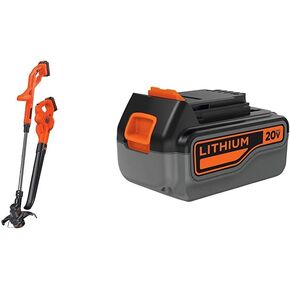 BLACK+DECKER 20V MAX Lithium String Trimmer/Edger with Extra Lithium Battery 2.0 Amp Hour (LCC222 & LBXR2020-OPE)