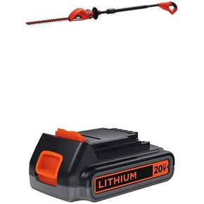 BLACK+DECKER 20V MAX Cordless Pole Hedge Trimmer with Extra Lithium Battery 2.0 Amp Hour (LPHT120 & LBXR2020-OPE)