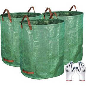 Gardzen 3-Pack 72 Gallons Garden Bag - Reuseable Heavy Duty Gardening Bags, Lawn Pool Garden Leaf Waste Bag