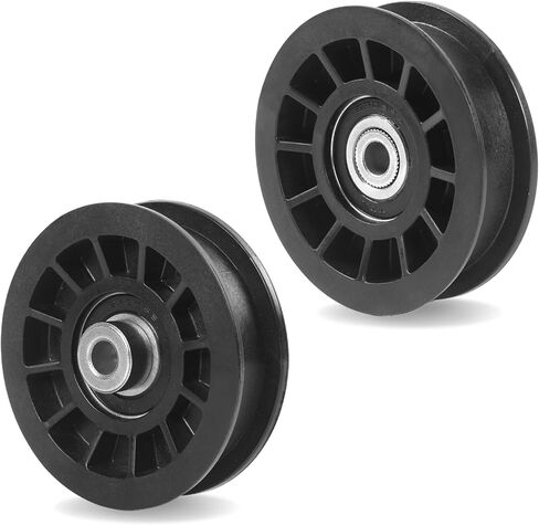 (2-Pack) Exact Replacement 3 1/2" Flat Idler Pulley (Black) - OEM Part Number 194327 & 532-194327 - Compatible with Ariens Craftsman Husqvarna and Poulan in Kuwait
