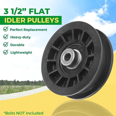 (2-Pack) Exact Replacement 3 1/2" Flat Idler Pulley (Black) - OEM Part Number 194327 & 532-194327 - Compatible with Ariens Craftsman Husqvarna and Poulan in Kuwait