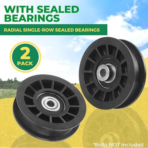 (2-Pack) Exact Replacement 3 1/2" Flat Idler Pulley (Black) - OEM Part Number 194327 & 532-194327 - Compatible with Ariens Craftsman Husqvarna and Poulan in Kuwait
